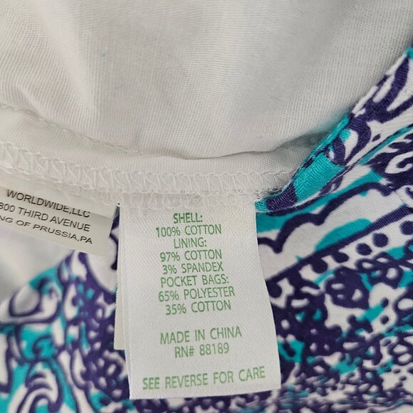 Lilly Pulitzer Teal /white Womens Skort size 4 - Picture 6 of 7